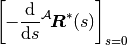 \left[ -\frac{\text{d}}{\text{d}s} {^\cl{A}\!\bs{R}^*(s)} \right]_{s=0}